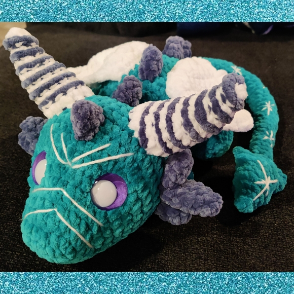 Crochet Dragon With Snowflakes On The Tail